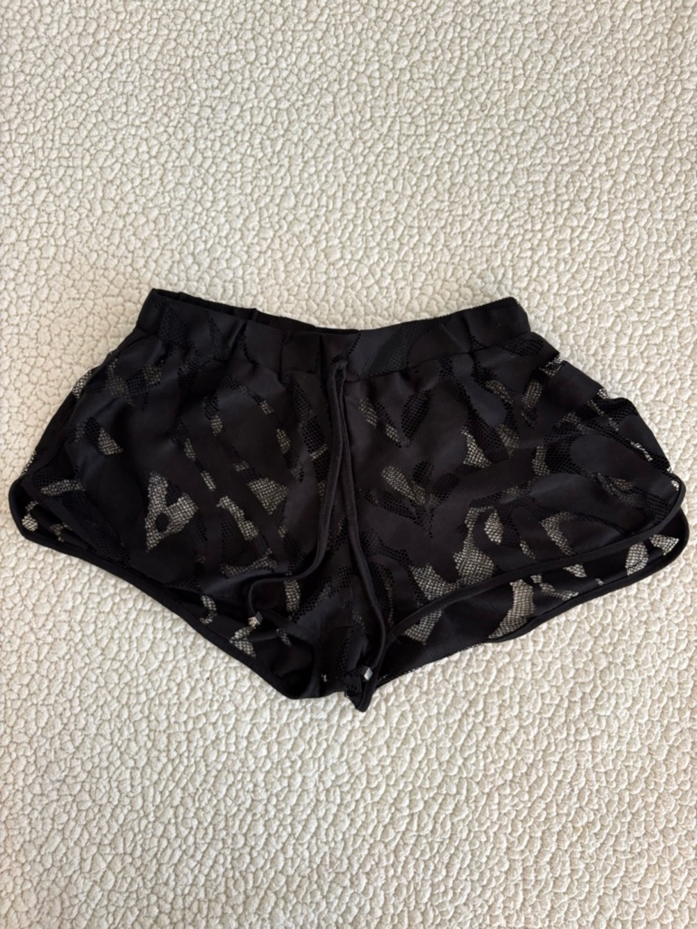 Black Sheer Mesh Swim Coverup Shorts - Picture 4 of 4